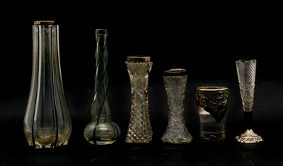 Lot 45 - A collection of silver topped specimen vases and other similar
