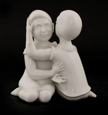 Lot 211 - A Berlin porcelain figure of two children
