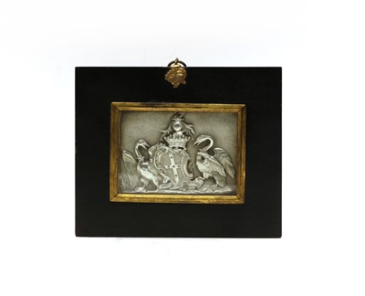 Lot 69 - A small 19th century embossed silver coat of arms