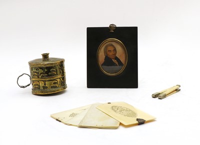 Lot 78 - An oval miniature of Thomas Robinson of Stepney