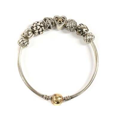 Lot 225 - A sterling silver Pandora bangle