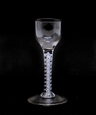 Lot 95 - An 18th century air twist wine glass
