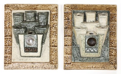 Lot 373 - A pair of Troika Pottery wall pockets