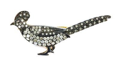 Lot 61 - A silver diamond set pheasant brooch