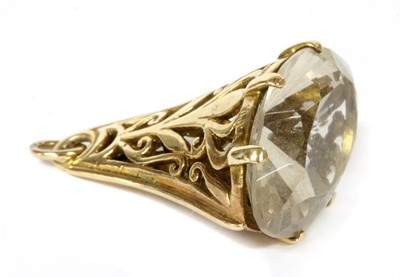 Lot 257 - A 9ct gold smoky quartz fob