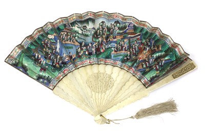 Lot 149 - A Chinese ivory brisé fan