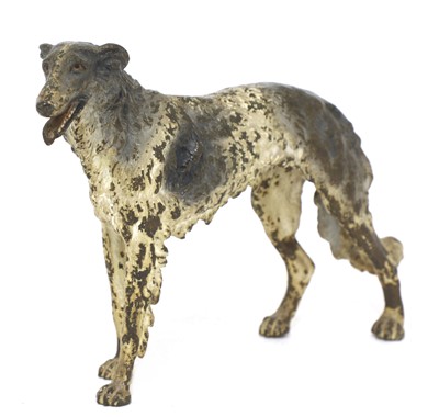 Lot 226 - A cold-painted bronze figure of a borzoi