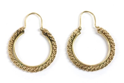Lot 100 - A pair of gold hoop earrings