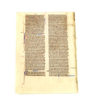 Lot 131 - A medieval vellum Bible leaf page