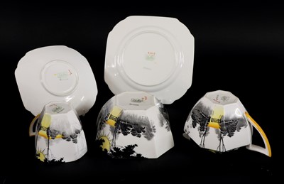Lot 121 - A Shelley 'Sunset and Tall Trees' part tea service