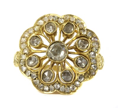 Lot 21 - A gold rose cut diamond cluster