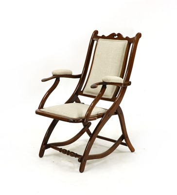 Lot 345 - A 19th century mahogany campaign chair