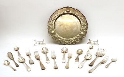 Lot 54 - A collection of Georgian and later silver flatware