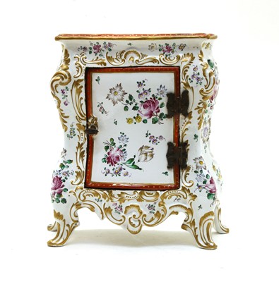 Lot 158 - A 19th century French faience table cabinet
