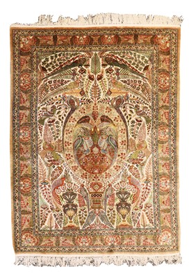 Lot 91 - A silk Qum rug