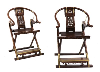 Lot 71 - A pair of Chinese elm chairs