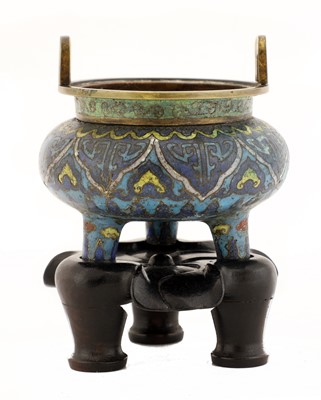 Lot 135 - A Chinese cloisonné censer