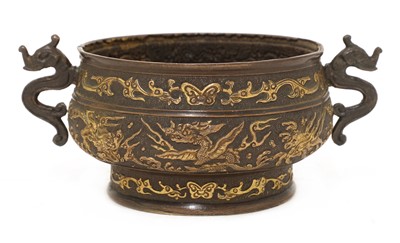 Lot 241 - A Chinese bronze censer