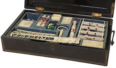 Lot 144 - A collection of Chinese ivory games