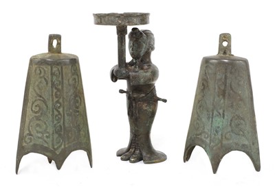 Lot 234 - A Chinese bronze candlestick