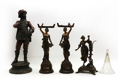 Lot 195 - A pair of Art Deco spelter figures