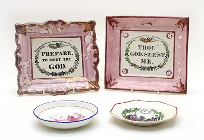 Lot 156 - Two Sunderland lustre wall plaques