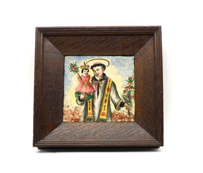 Lot 134 - A Medieval style tile