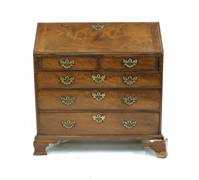 Lot 484 - An early George III mahogany bureau