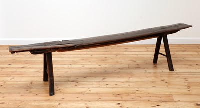 Lot 457 - A vernacular oak long bench