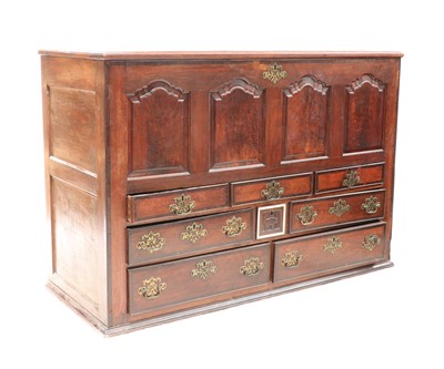 Lot 243 - A George III mahogany and fruitwood mule chest