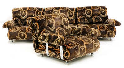 Lot 569 - A three-piece modular settee and a matching armchair