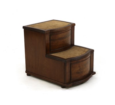 Lot 236 - A set of George III mahogany bow front bed steps