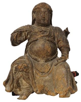 Lot 249 - A Chinese wood figure