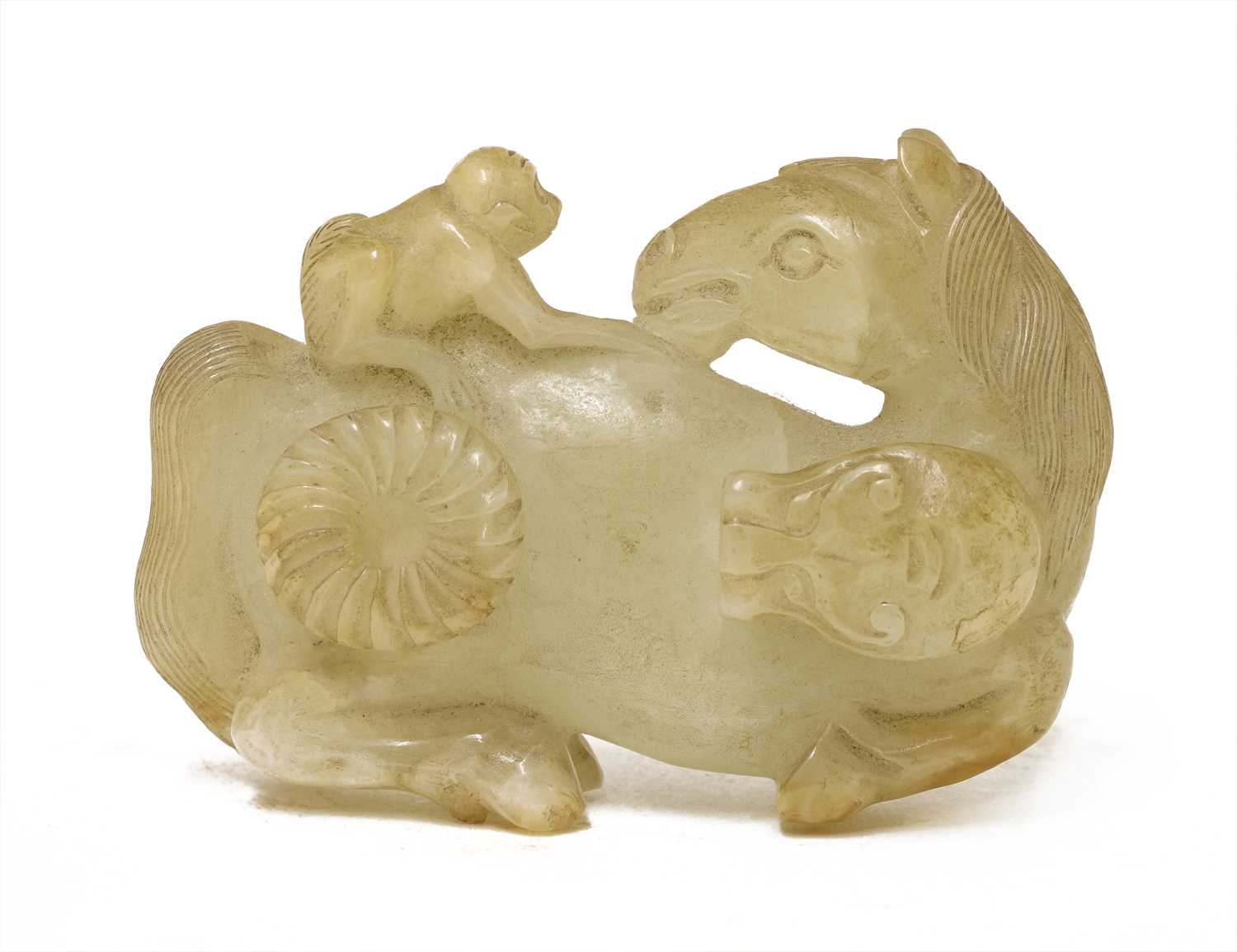 Lot 72 - A Chinese jade belt hook