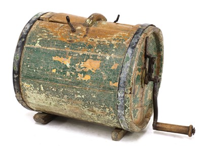 Lot 642 - A Norwegian polychrome butter churn