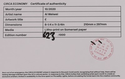 Lot 868 - Ai Weiwei (Chinese, b.1957)