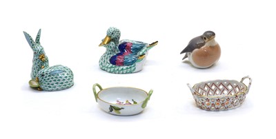 Lot 218 - A pair of Herend porcelain ducks