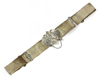 Lot 251 - A Russian niello work silver belt