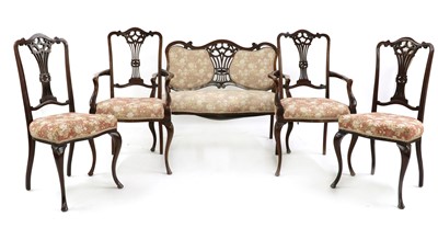 Lot 273 - An Edwardian mahogany salon suite