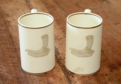Lot 220 - A pair of Wedgwood creamware mugs
