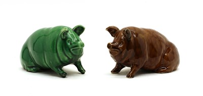 Lot 72 - Two Wemyss style Scottish pottery pigs