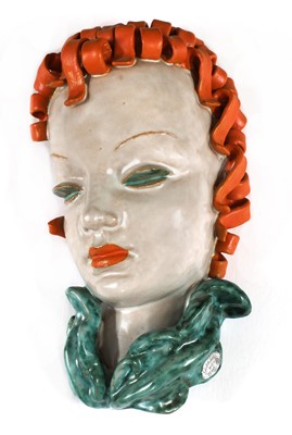 Lot 130 - A Goldscheider pottery wall mask