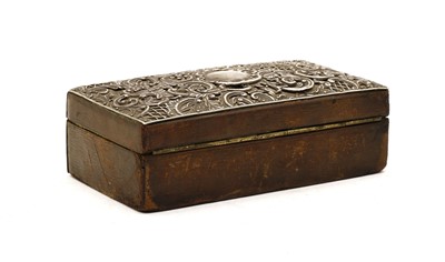 Lot 11 - A late Victorian silver mounted leather box