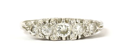 Lot 118 - An 18ct white gold five stone diamond ring