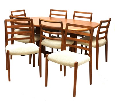 Lot 475 - A Danish teak dining suite