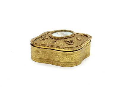 Lot 487 - A gilt brass trinket box of cushion form