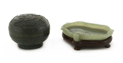 Lot 80 - A Chinese jade brush lick