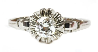 Lot 108 - A white gold single stone diamond ring
