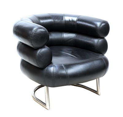 Lot 152 - A 'Bibendum' black leather armchair