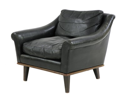 Lot 467 - A Swedish black leather armchair